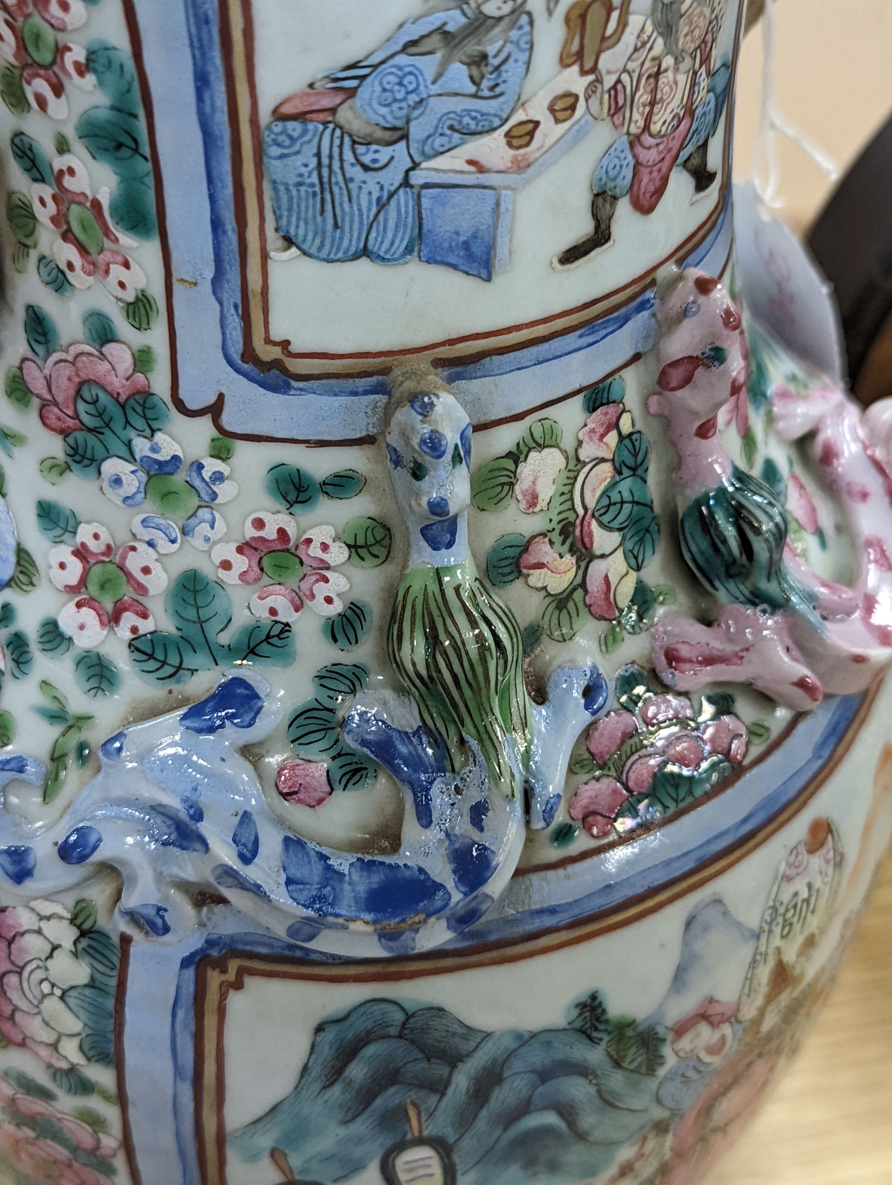 A 19th century Chinese famille rose vase 36cm